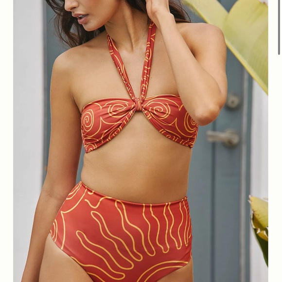 Cala de la Cruz Dulla Bikini Top L NWT red - Picture 1 of 13